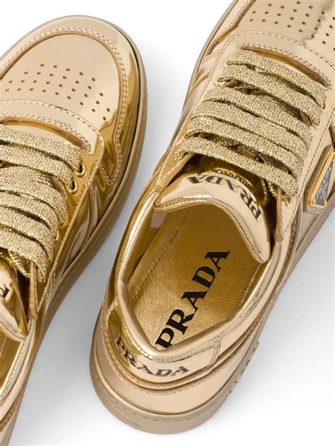 gold and pink platform prada metallic sneakers|farfetch prada sneakers.